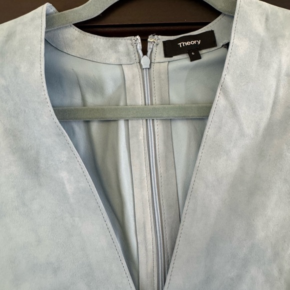 Theory light blue suede sleeveless dress - Picture 2 of 4